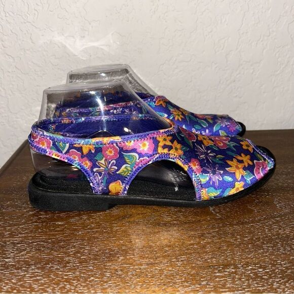 Vintage Keds Floral Print Sun Surf Slip On Sling Back Sandal Shoes - Picture 4 of 10